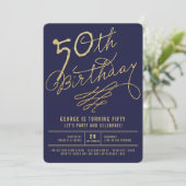 Invitation pour une fête d'anniversaire de 50 ans (Debout devant)