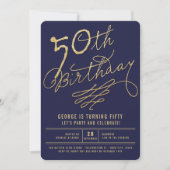 Invitation pour une fête d'anniversaire de 50 ans (Devant)