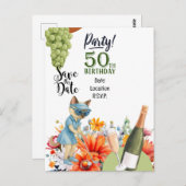 Invitation pour une fête d'anniversaire de 50 ans  (Devant / Derrière)