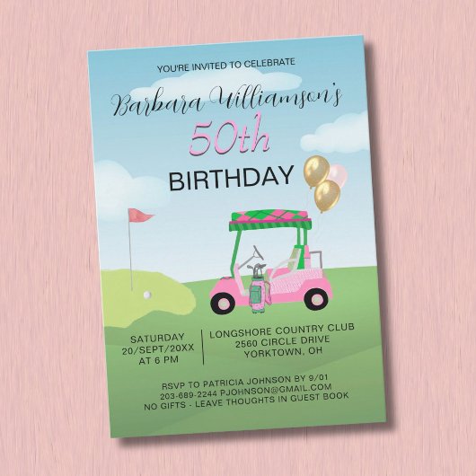 Invitation pour une fête d'anniversaire de 50 ans