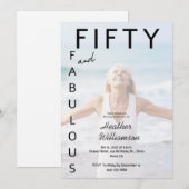 Invitation pour une fête d'anniversaire de 50 ans (Devant / Derrière)