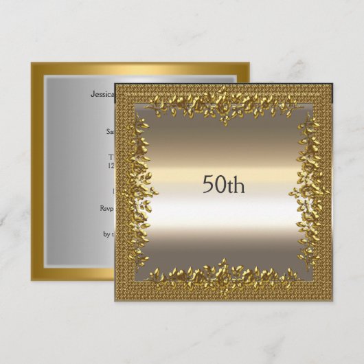 Invitation pour une fête d'anniversaire de 50 ans (Devant / Derrière)