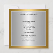 Invitation pour une fête d'anniversaire de 50 ans (Dos)