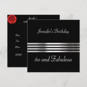Invitation pour une fête d'anniversaire de 60 ans (Devant / Derrière)