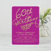 Invitation pour une fête d'anniversaire de 60 ans (Debout devant)