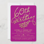 Invitation pour une fête d'anniversaire de 60 ans (Devant)