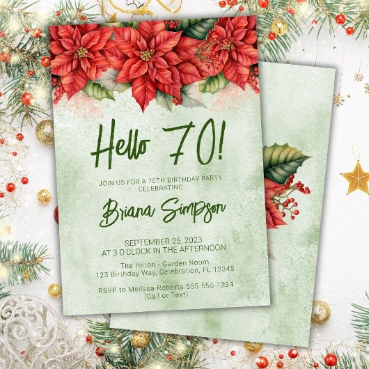 Invitation pour une fête d'anniversaire de 70 ans