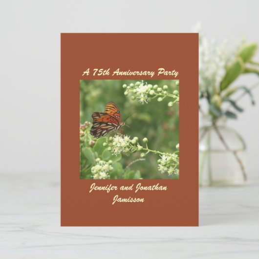 Invitation pour une fête d'anniversaire de 75 ans  (Debout devant)