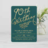 Invitation pour une fête d'anniversaire de 90 ans  (Debout devant)