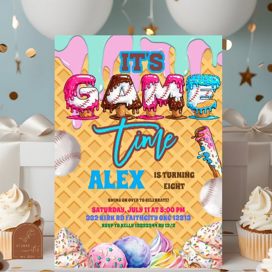 Invitation pour une fête d'anniversaire de basebal