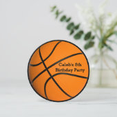Invitation pour une fête d'anniversaire de basketb (Debout devant)