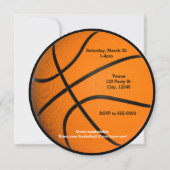 Invitation pour une fête d'anniversaire de basketb (Dos)