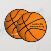 Invitation pour une fête d'anniversaire de basketb (Devant / Derrière)