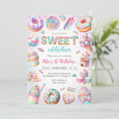 Invitation pour une fête d'anniversaire de bonbons (Debout devant)