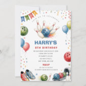 Invitation pour une fête d'anniversaire de bowling (Devant)