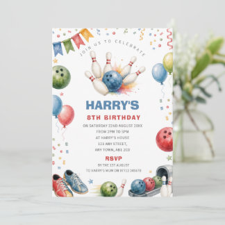 Invitation pour une fête d'anniversaire de bowling