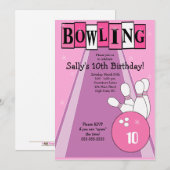 Invitation pour une fête d'anniversaire de bowling (Devant / Derrière)