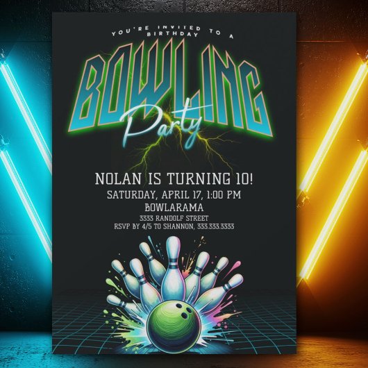 Invitation pour une fête d'anniversaire de bowling