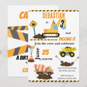 Invitation pour une fête d'anniversaire de camion (Devant / Derrière)
