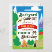 Invitation pour une fête d'anniversaire de camping (Devant)