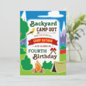 Invitation pour une fête d'anniversaire de camping (Debout devant)