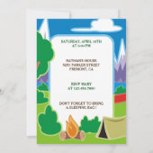 Invitation pour une fête d'anniversaire de camping (Dos)