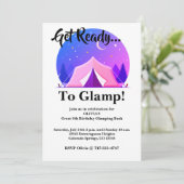 Invitation pour une fête d'anniversaire de camping (Debout devant)