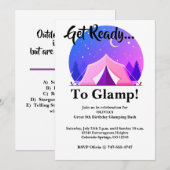 Invitation pour une fête d'anniversaire de camping (Devant / Derrière)