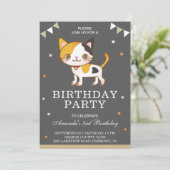 Invitation pour une fête d'anniversaire de chaton (Debout devant)