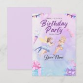 Invitation pour une fête d'anniversaire de conte d (Devant / Derrière)