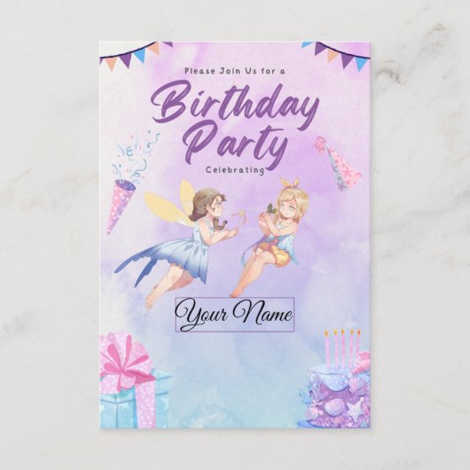 Invitation pour une fête d'anniversaire de conte d (Devant)