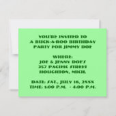 INVITATION POUR UNE FÊTE D'ANNIVERSAIRE DE COW-BOY (Dos)