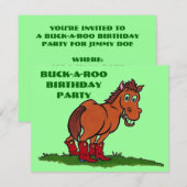 INVITATION POUR UNE FÊTE D'ANNIVERSAIRE DE COW-BOY (Devant / Derrière)