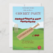 Invitation pour une fête d'anniversaire de cricket (Devant)