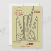 Invitation pour une fête d'anniversaire de cricket (Devant)