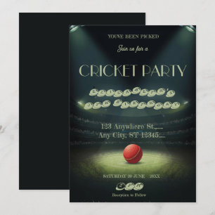 Invitation pour une fête d'anniversaire de cricket