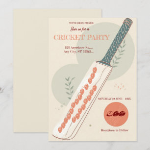 Invitation pour une fête d'anniversaire de cricket