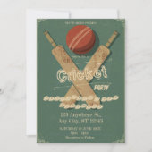 Invitation pour une fête d'anniversaire de cricket (Devant)