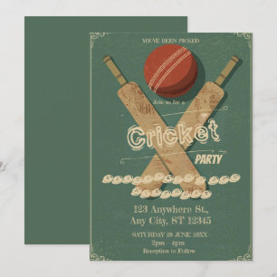 Invitation pour une fête d'anniversaire de cricket