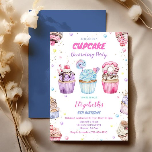 Invitation pour une fête d'anniversaire de Cupcake