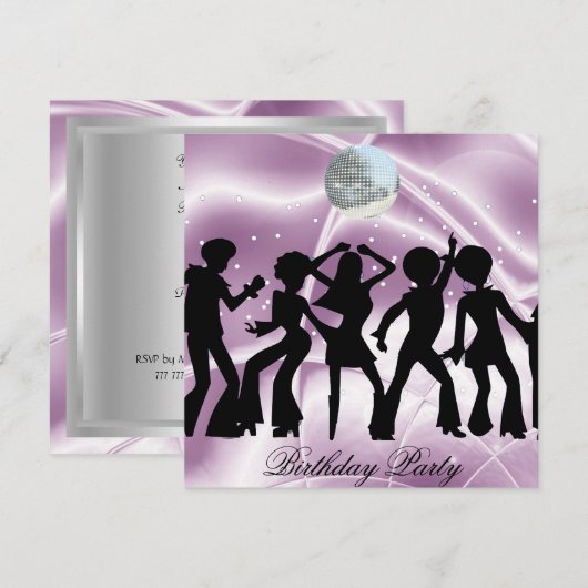 Invitation pour une fête d'anniversaire de danse d (Devant / Derrière)