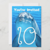 Invitation pour une fête d'anniversaire de dauphin (Devant)