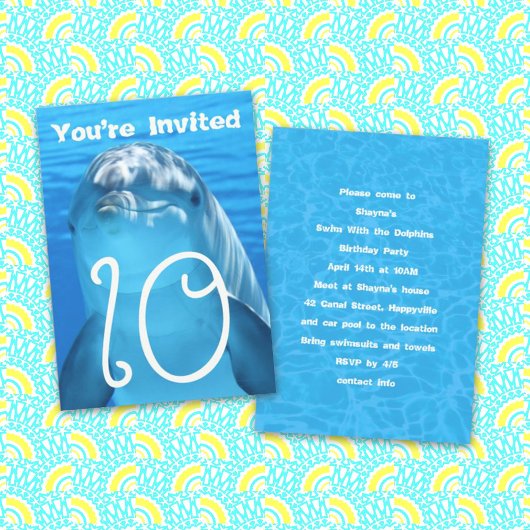 Invitation pour une fête d'anniversaire de dauphin