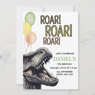 Invitation pour une fête d'anniversaire de dinosau