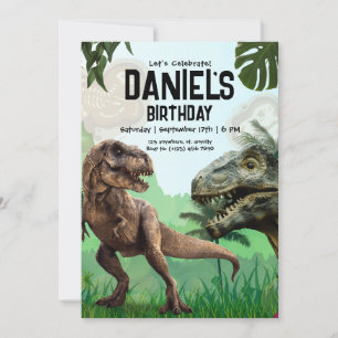 Invitation pour une fête d'anniversaire de dinosau