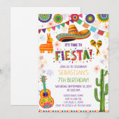 Invitation pour une fête d'anniversaire de Fiesta (Devant / Derrière)