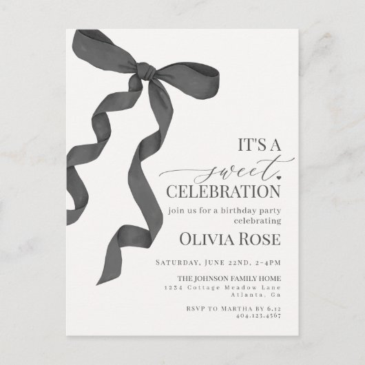 Invitation pour une fête d'anniversaire de fille a (Devant)