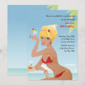 Invitation pour une fête d'anniversaire de fille e (Devant / Derrière)