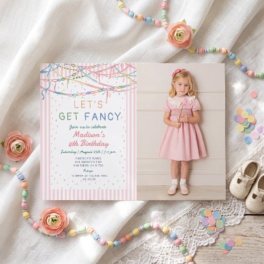 Invitation pour une fête d'anniversaire de fille é