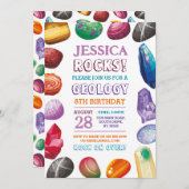 Invitation pour une fête d'anniversaire de géologi (Devant / Derrière)